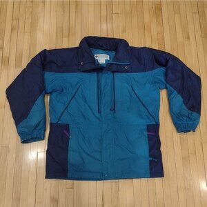 Vtg Columbia Jacket Womens 18/20 Winter Coat Colorblock Goose Down Blue READ